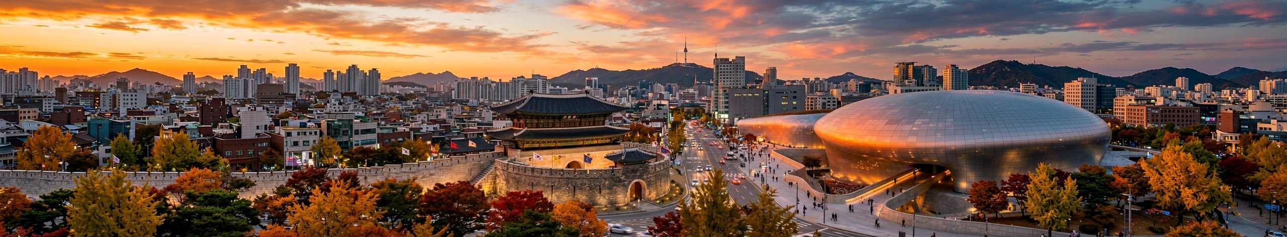 Heunginjimun Gate and DDP, Dongdaemun, Seoul at autumn sunset — KRNOG 4.0 2026